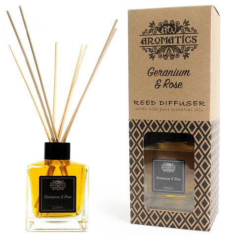 Difusor de Cana com Óleos Essenciais - Aromatics Gerânio e Rosa