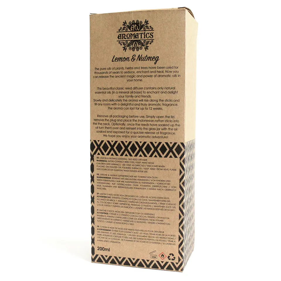Difusor de Cana com Óleos Essenciais - Aromatics Limão e Noz-moscada (200ml) 4