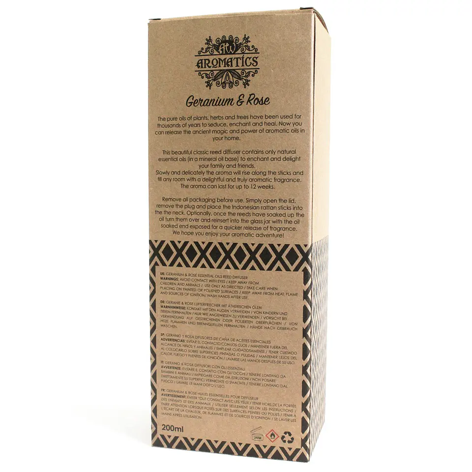 Difusor de Cana com Óleos Essenciais - Aromatics Gerânio e Rosa 4