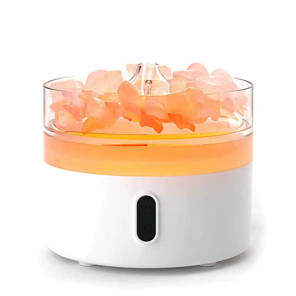 Difusor de Aroma de Sal do Himalaia - Luz Noturna - USB-C - Efeito Chama (Sal incluído) 2