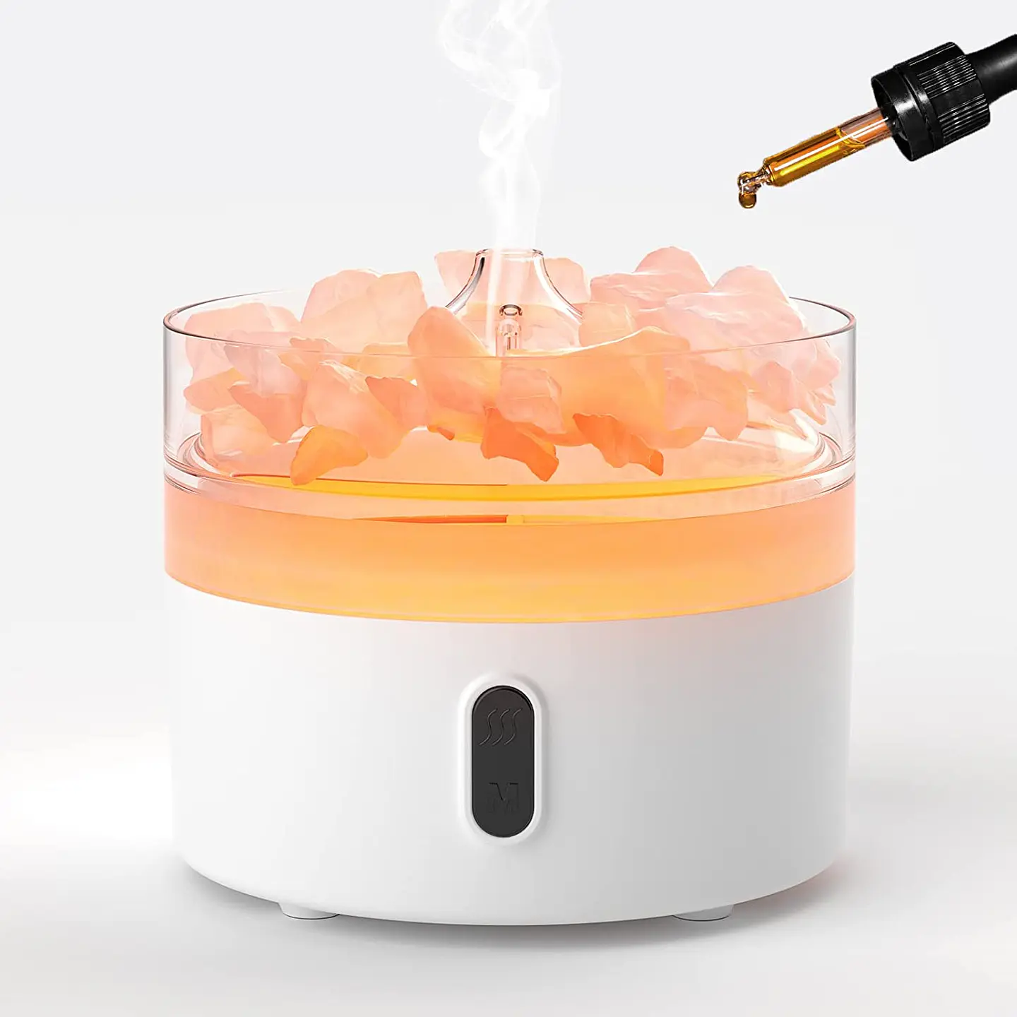 Difusor de Aroma de Sal do Himalaia - Luz Noturna - USB-C - Efeito Chama (Sal incluído) 1