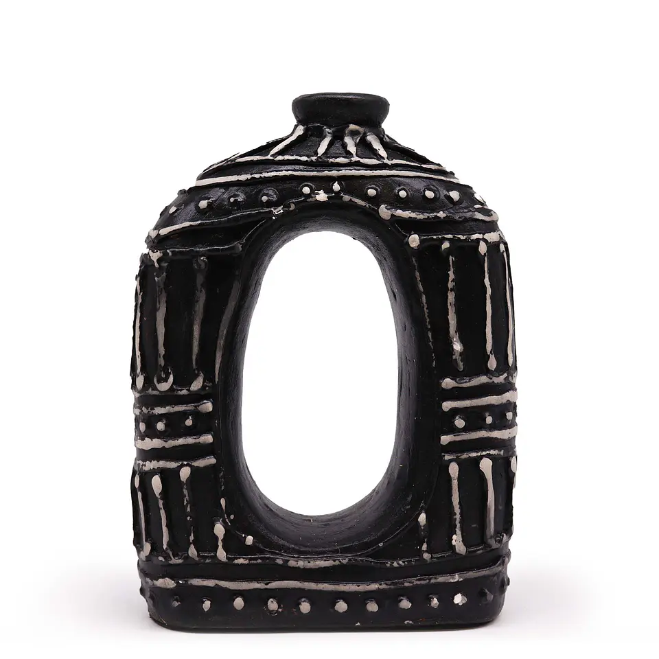 Vaso em Terracota Oval em Formato de Donut - Chocolate 23cm 3