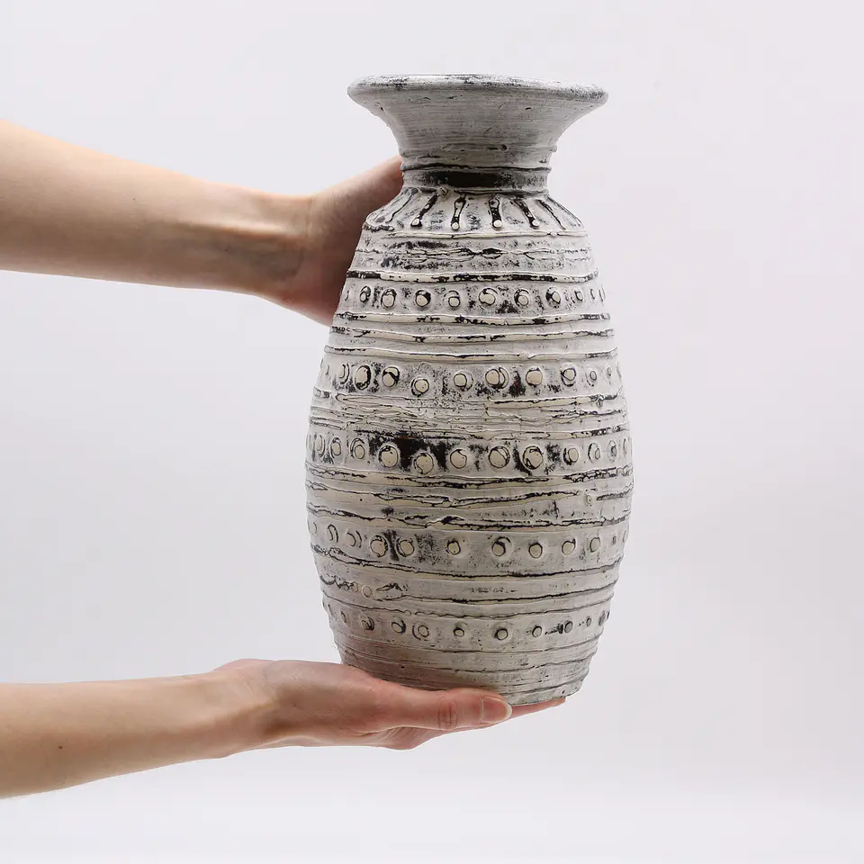 Vaso em Terracota de Cerâmica Clássico - Creme 1