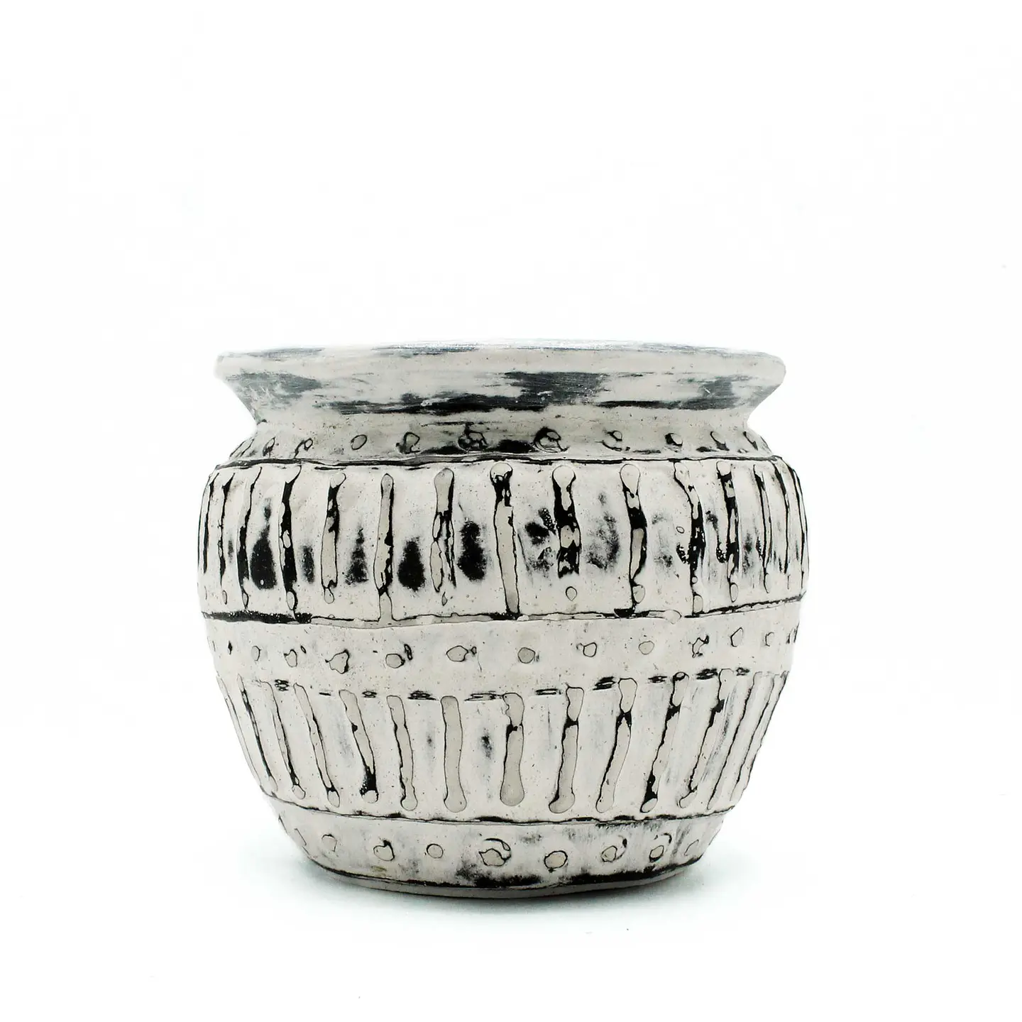 Vaso em Terracota de Argila Grega - Creme 12cm 2
