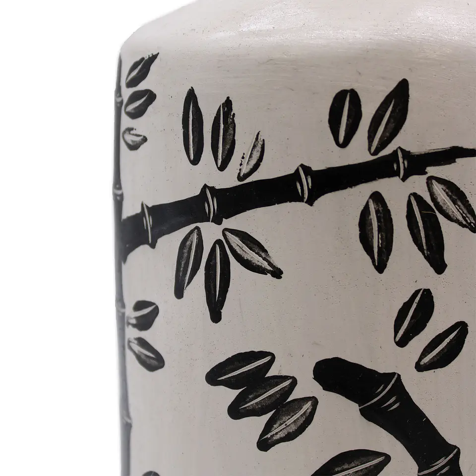 Vaso em Terracota de Cerâmica Retro com Design de Bambu - Natural 3