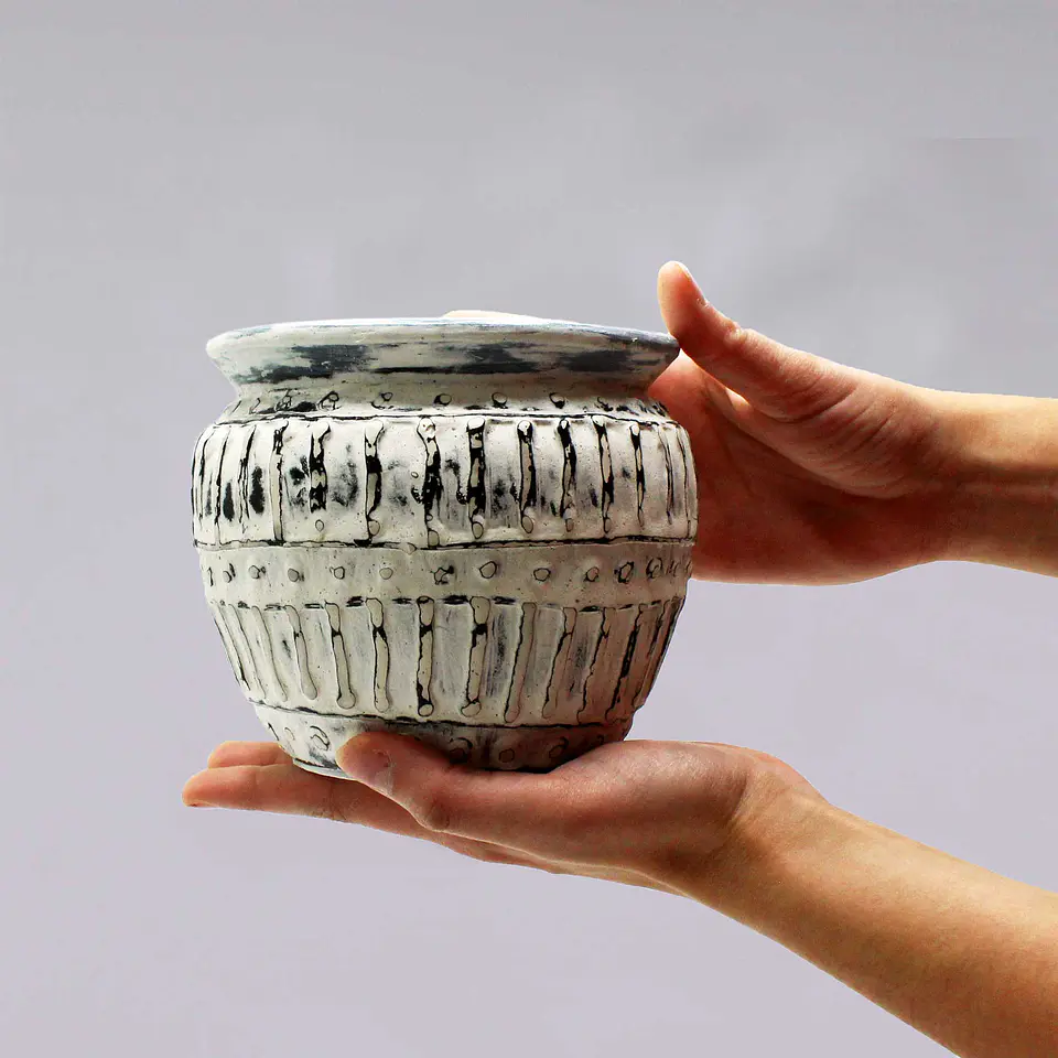 Vaso em Terracota de Argila Grega - Creme 12cm 1