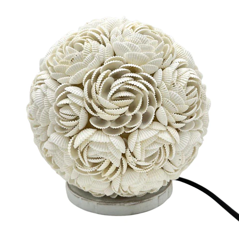 Candeeiro Boho Artesanal com Conchas Marinhas Naturais  - 20cm