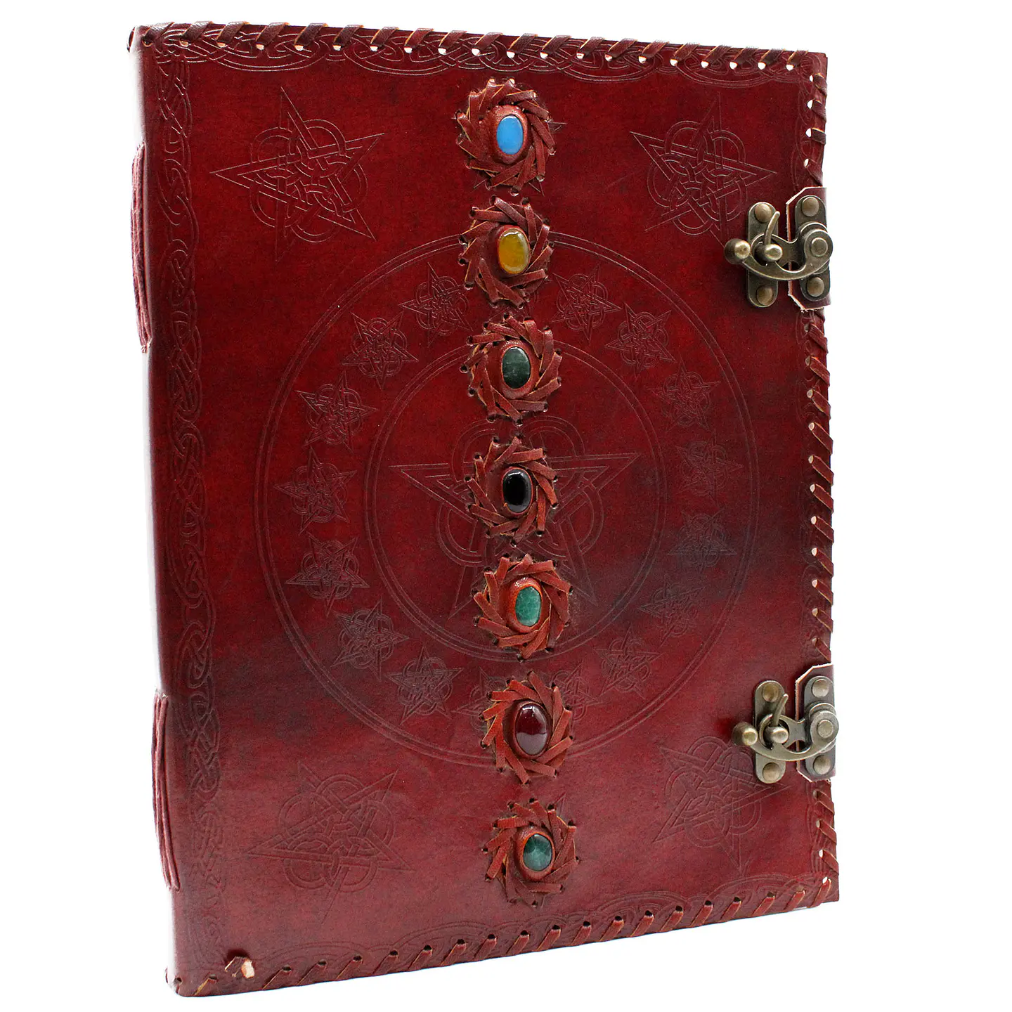 Enorme livro de couro de 7 chakras - 10X13