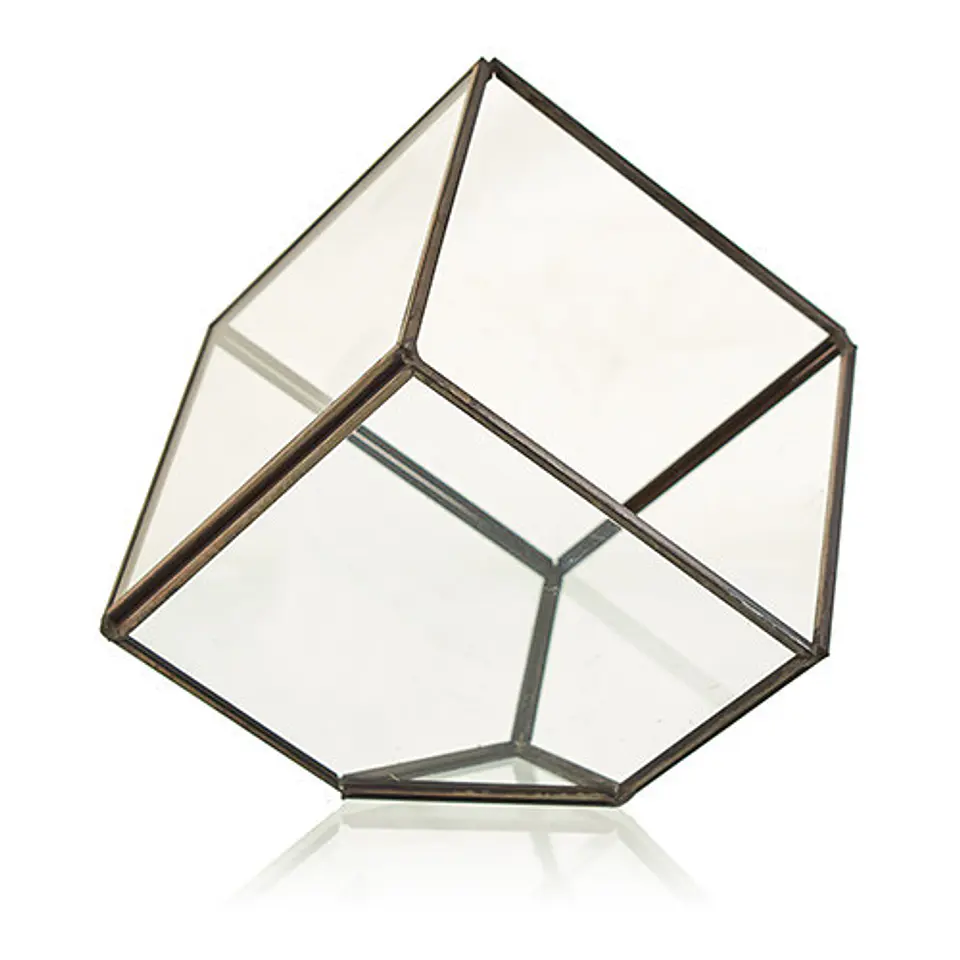 Terrário de Vidro - Cubo de Canto  3