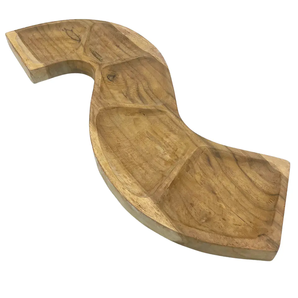 Tigela em Madeira de Teca - Formato de Cobra (aprox. 55cm) 3