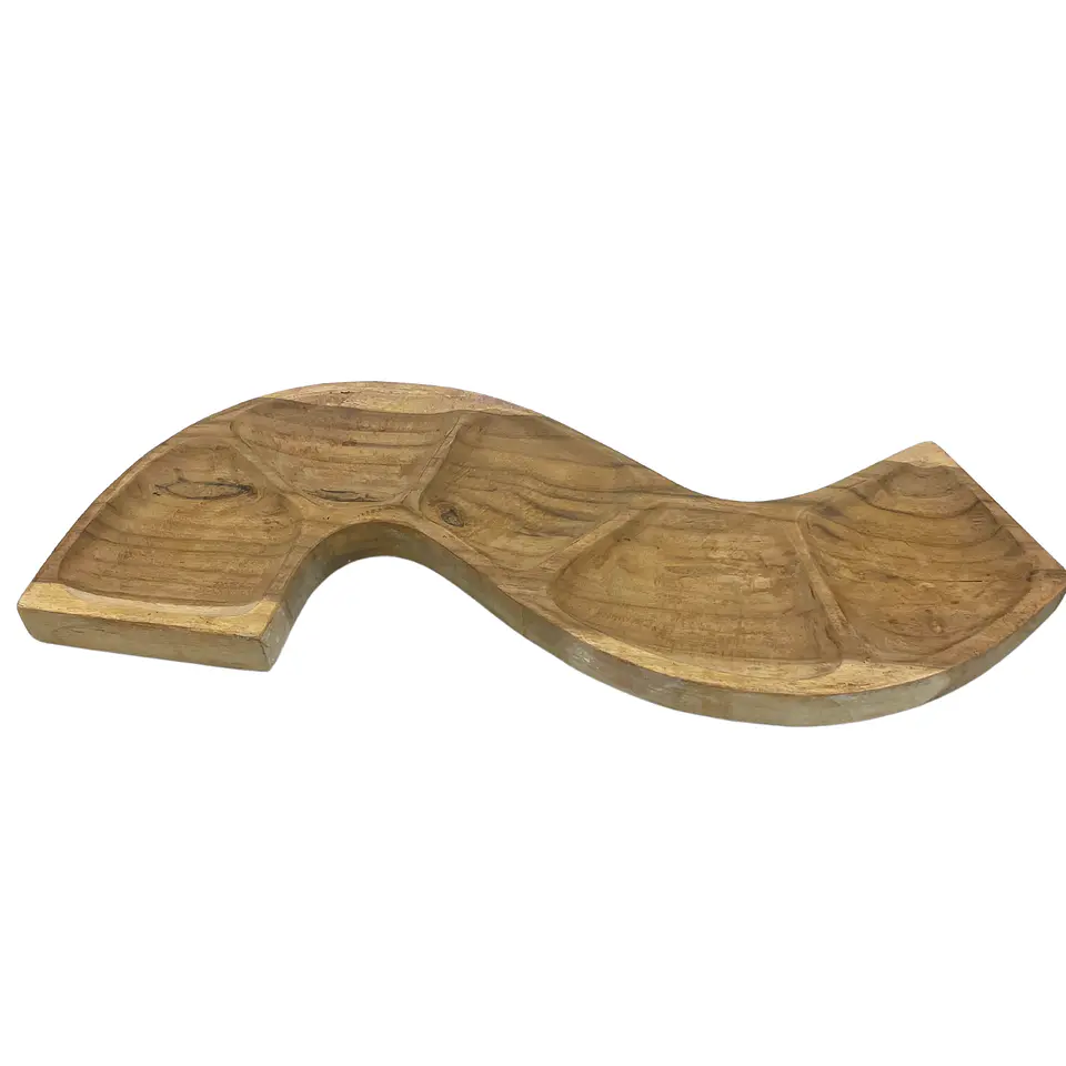 Tigela em Madeira de Teca - Formato de Cobra (aprox. 55cm) 4