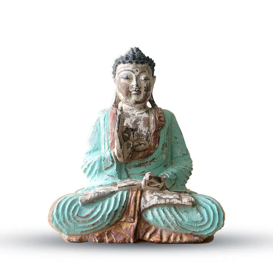 Estátua de Buda Artesanal Vintage - Transmissão de Ensino 30 cm 1