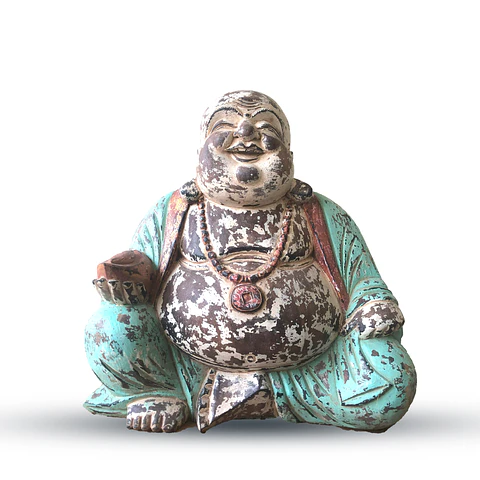 Estátua Buda Artesanal Vintage - Buda feliz 40 cm