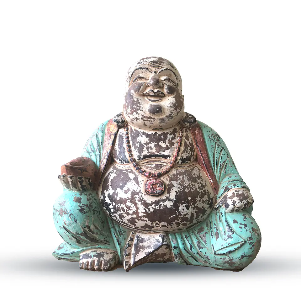 Estátua Buda Artesanal Vintage - Buda feliz 40 cm 1