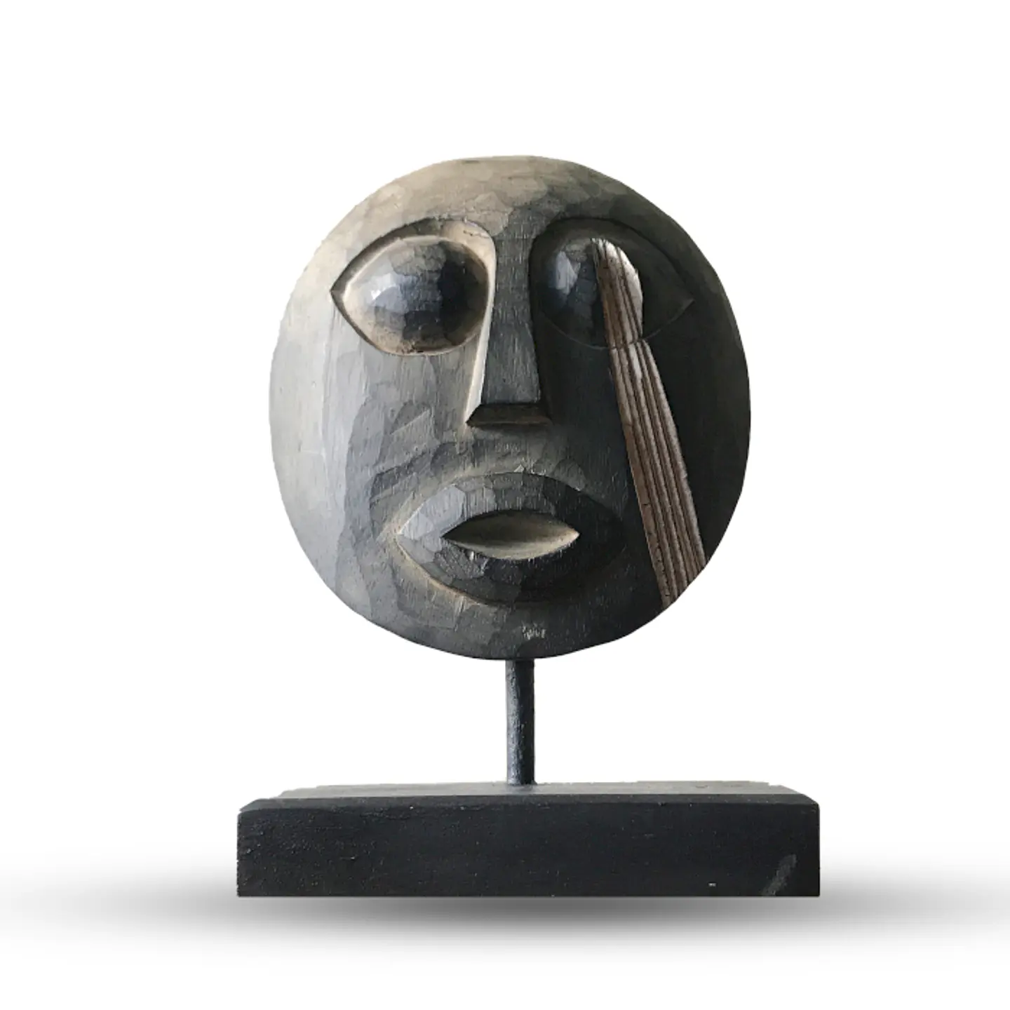 Máscara Decorativa Tribal de Timor em Madeira Albasia - Antiga 27x20cm 1