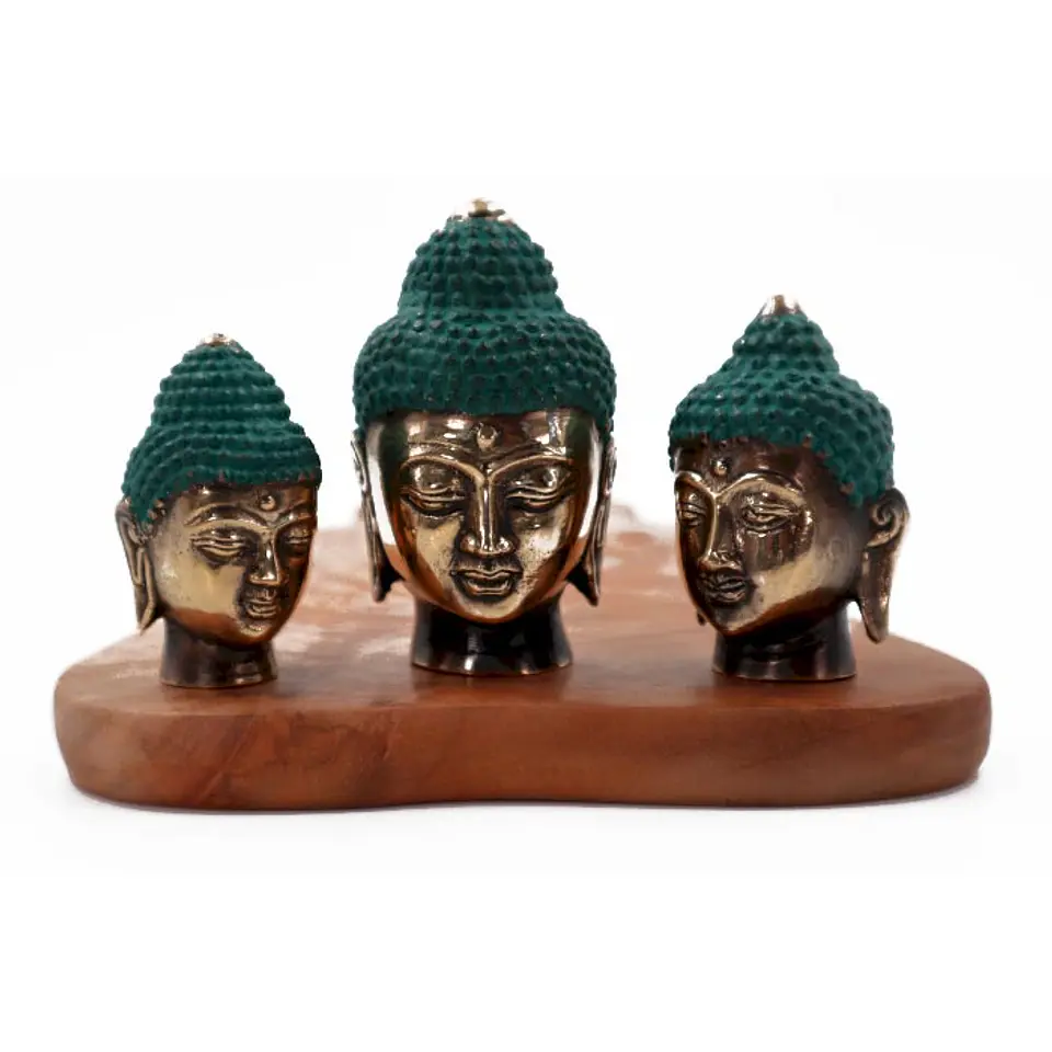 Conjunto de 3 - Cabeças de Buda em Latão 1