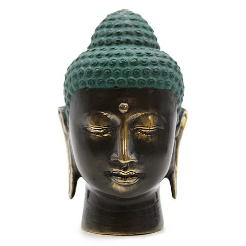 Grande cabeça de Buda de Latão Acabamento Efeito Bronze