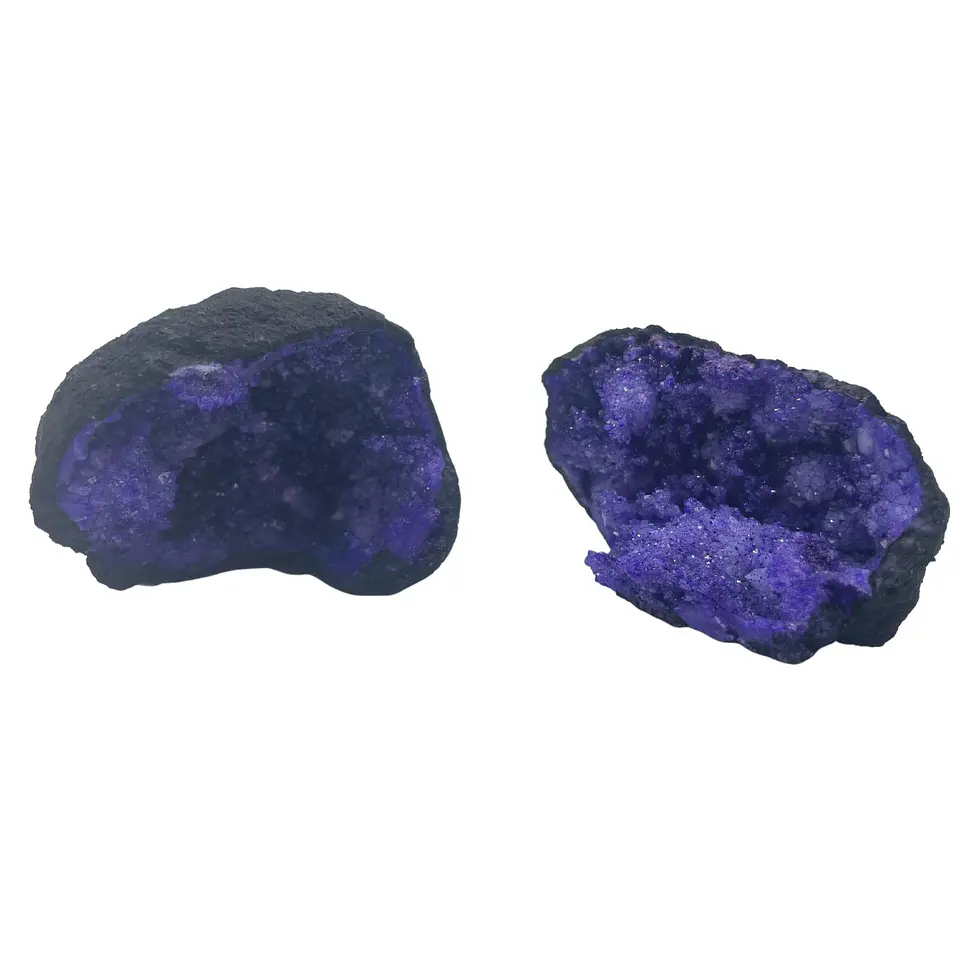 Geodos de Calcita Coloridos - Pedra Negra - Turquesa (8.5X6cm) 2kg 1