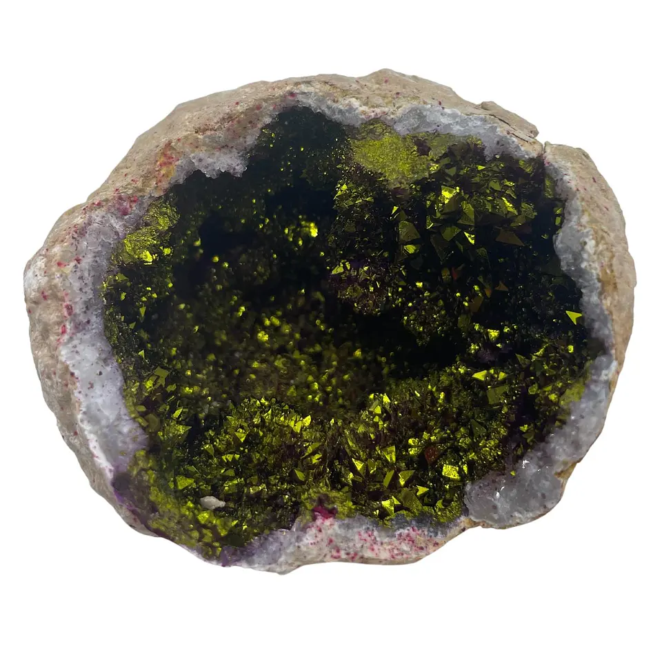 Geodos de Calcita Coloridos - Pedra Natural - Rosa e Dourado (8.5X6cm) 2kg 2