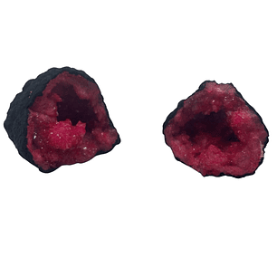 Geodos de Calcita Coloridos - Pedra Negra - Vermelho Escuro (8.5x6 (cm))