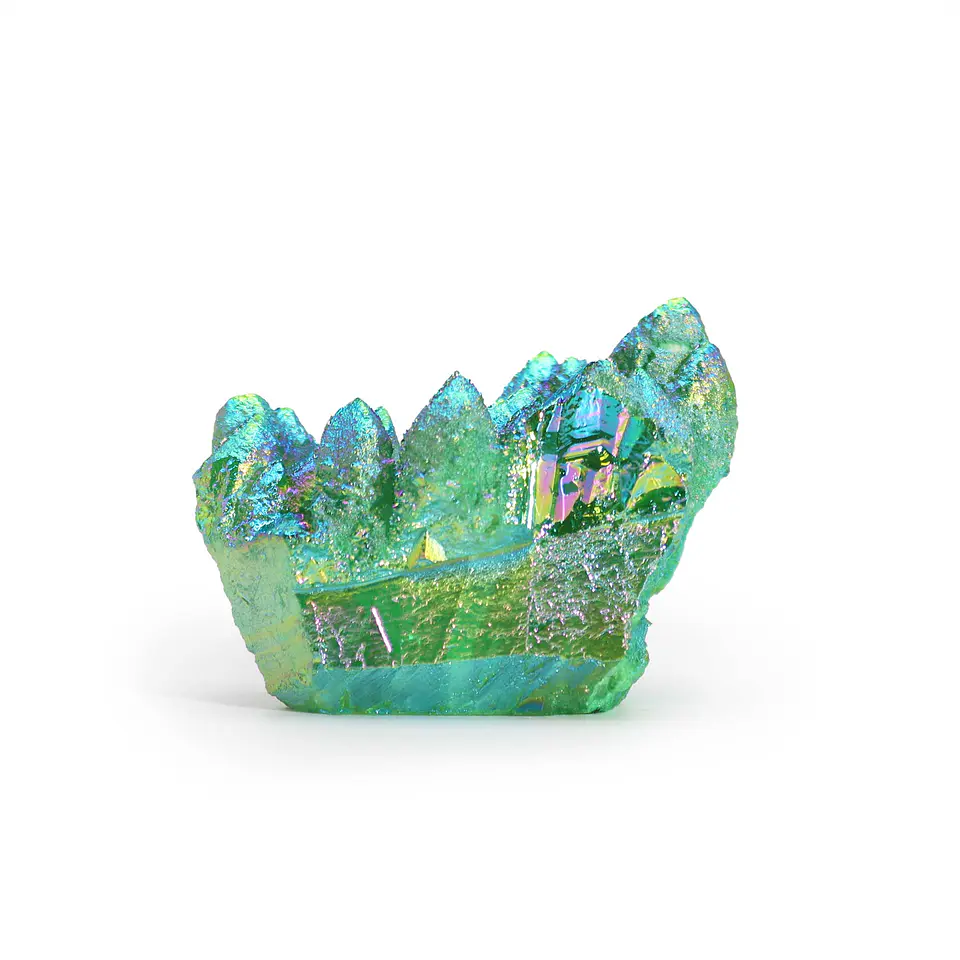 Quartzo Natural Médio Aprimorado - Quartzo Chama Verde Aura (aproximadamente 100-150gm 7-10cm) 1