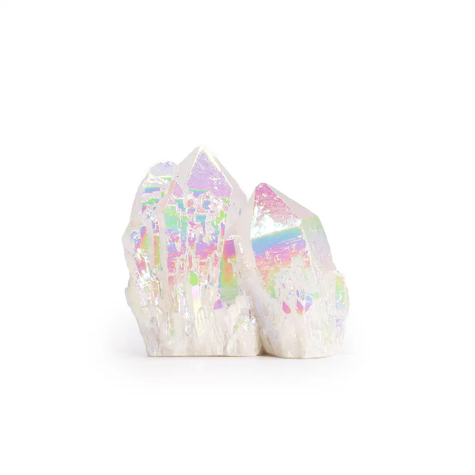 Quartzo natural médio aprimorado - Quartzo Angel Aura (aproximadamente 100-150gm 7-10cm) 1