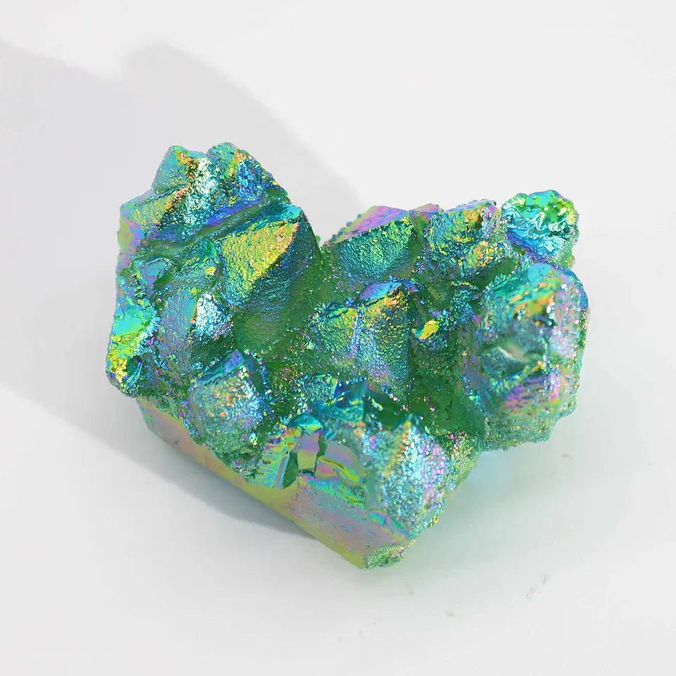 Quartzo Natural Médio Aprimorado - Quartzo Chama Verde Aura (aproximadamente 100-150gm 7-10cm) 3