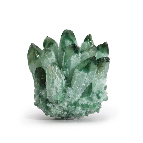 Cluster de quartzo natural feito à mão - Quartzo Fantasma Verde (aproximadamente 250-300gm 8cm)