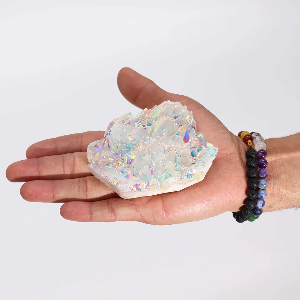 Quartzo natural grande aprimorado - Quartzo Angel Aura (aproximadamente 300-450gm 8-15cm) 4