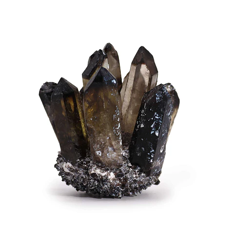 Cluster de quartzo natural feito à mão - Quartzo Fantasma Fumado (aproximadamente 250-300gm 8cm)