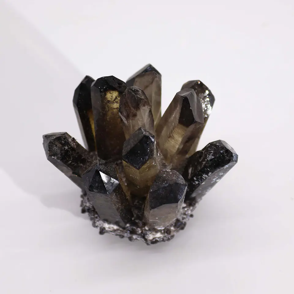 Cluster de quartzo natural feito à mão - Quartzo Fantasma Fumado (aproximadamente 250-300gm 8cm) 3