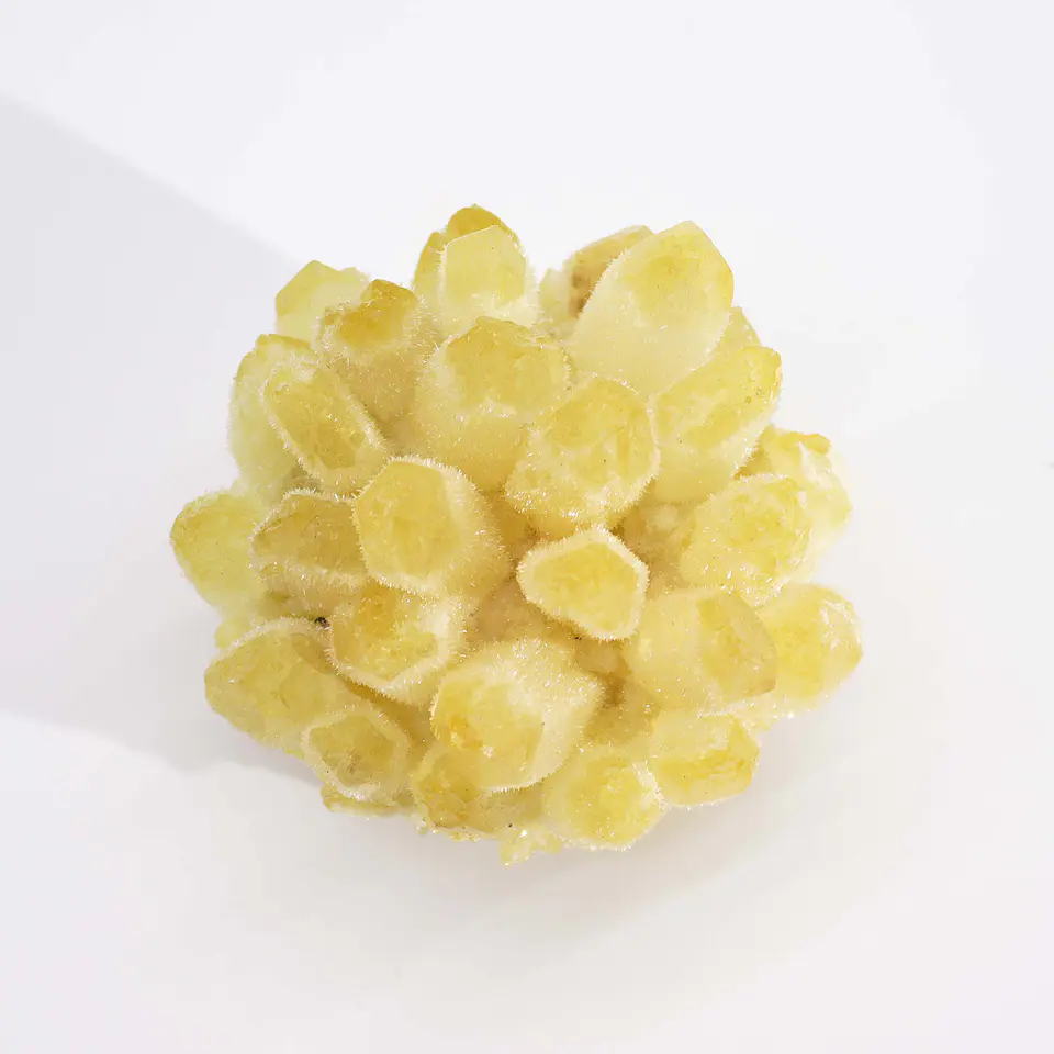 Cluster de quartzo natural feito à mão - Quartzo Amarelo Fantasma (aproximadamente 250-300gm 8cm) 3