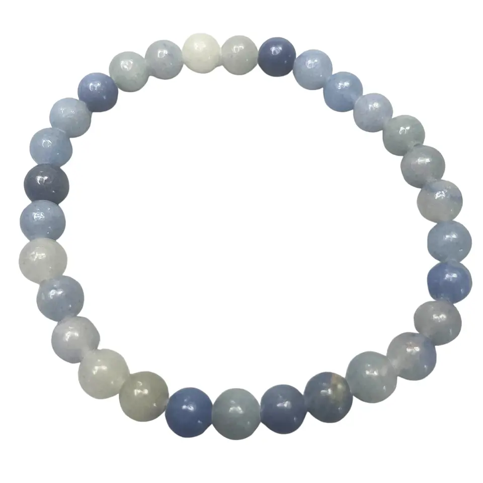 Pulseira de Manifestação de Pedras Preciosas - Ágata Renda Azul - Independência 1
