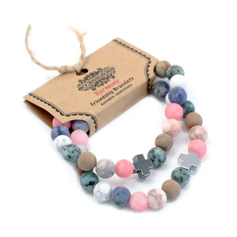 2x Pulseiras com Pedras Preciosas Multicoloridas - Armonia 1