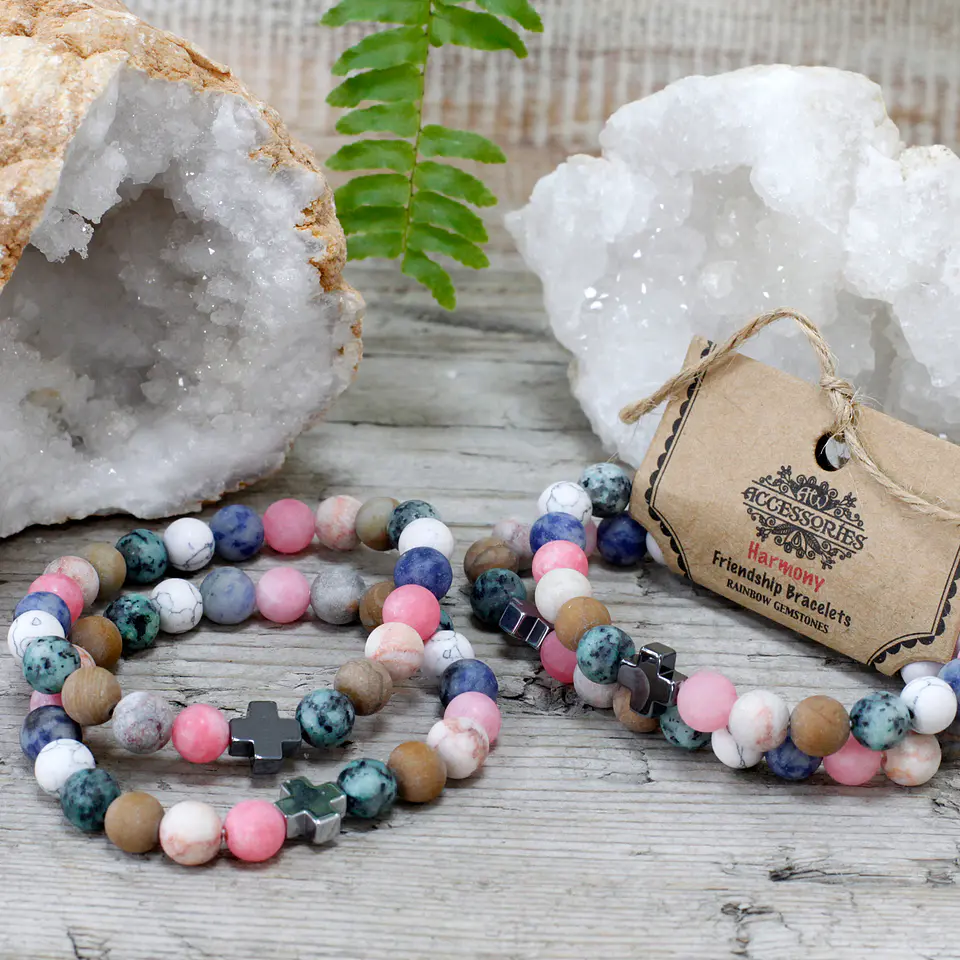 2x Pulseiras com Pedras Preciosas Multicoloridas - Armonia 4