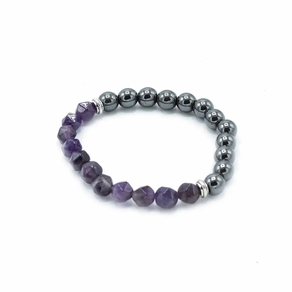 Pulseira de Pedras Preciosas Esculpidas - Ametista Magnética 2