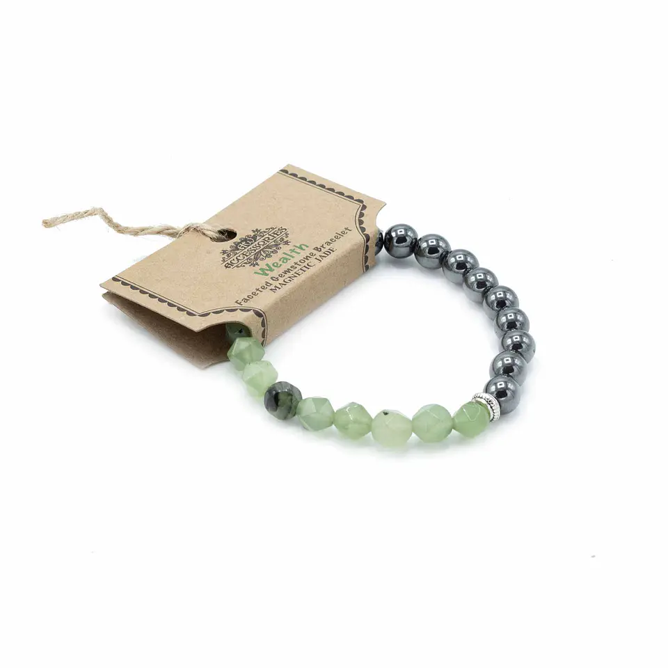 Pulseira de Pedras Preciosas Esculpidas - Jade Magnético 1