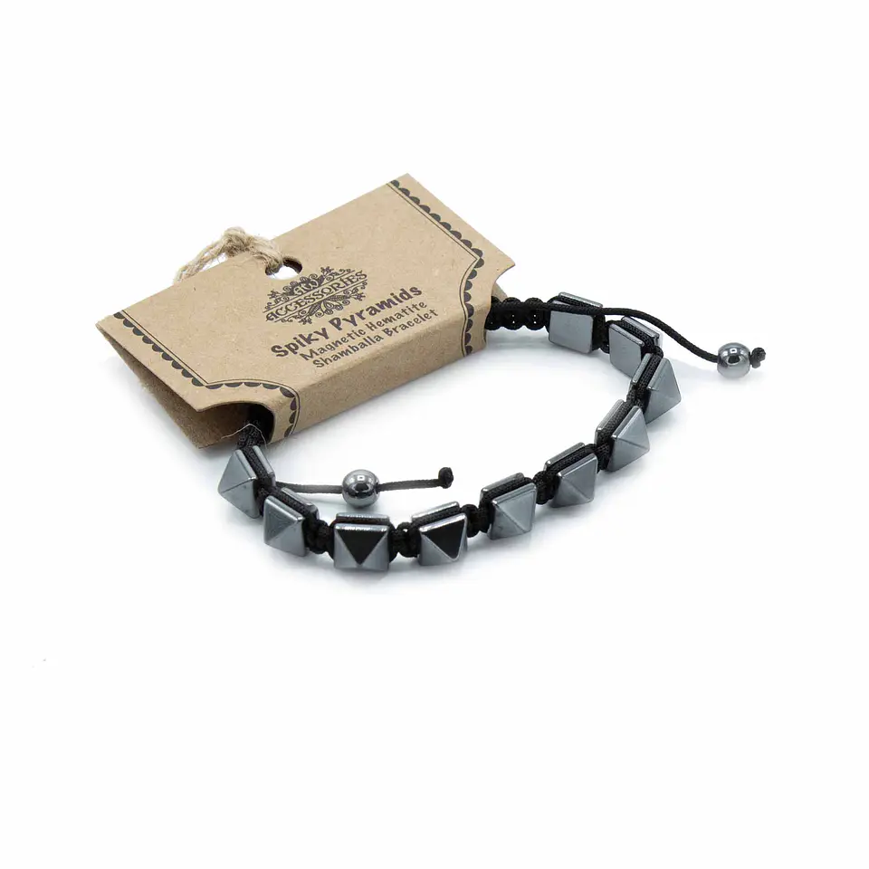 Pulseira Magnética Hematita Shamballa - Tachas 1