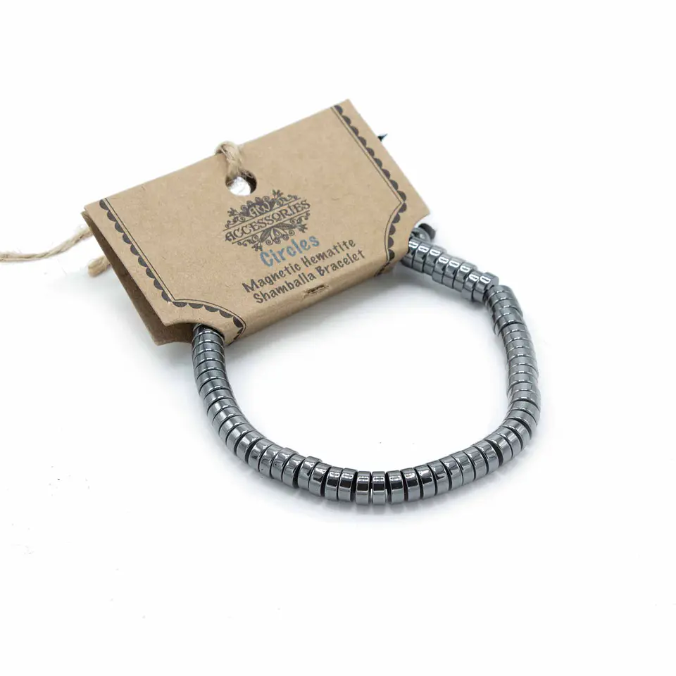 Pulseira Magnética Hematita Shamballa - Círculos 1