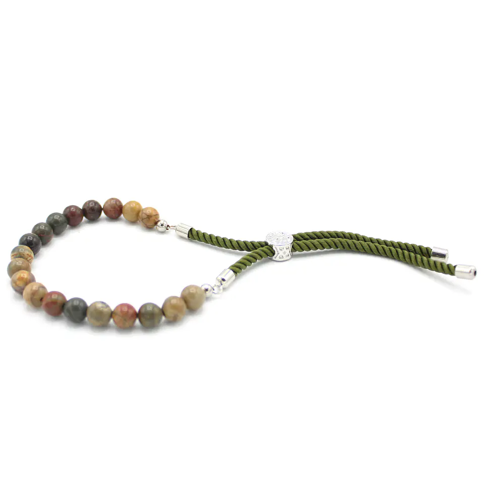 Pulseira Ajustável de Jaspe Multicolorido 1