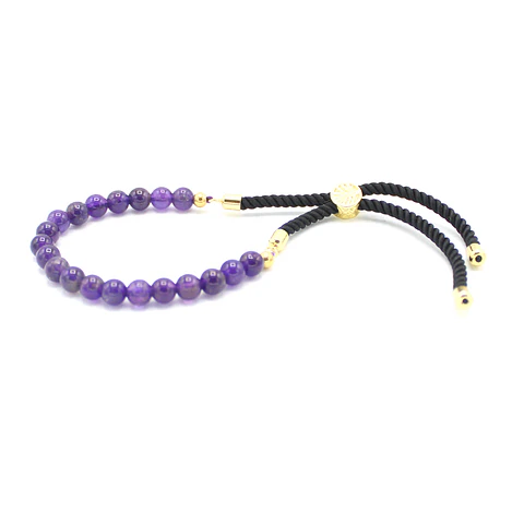 Pulseira Ajustável de Ametista
