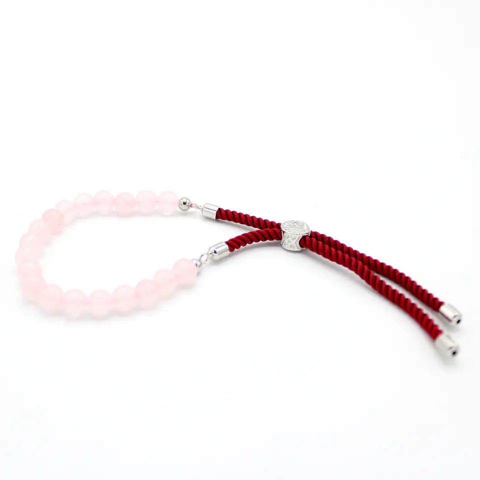 Pulseira Ajustável de Quartzo Rosa 1