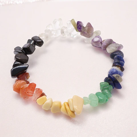 Pulseira de Fragmentos de Pedras Preciosas - Chakra