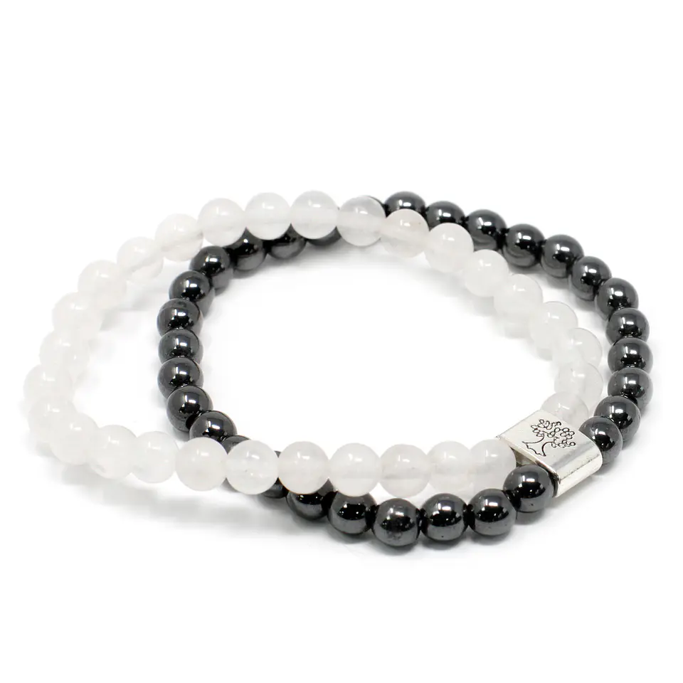 Pulseira Magnética de Pedras Preciosas - Quartzo Branco 2