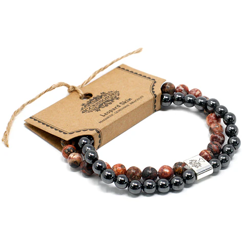 Pulseira Magnética de Pedras Preciosas - Pele de Leopardo