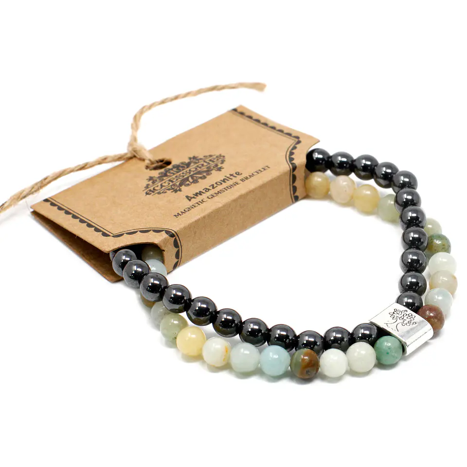Pulseira Magnética de Pedras Preciosas - Amazonita 1