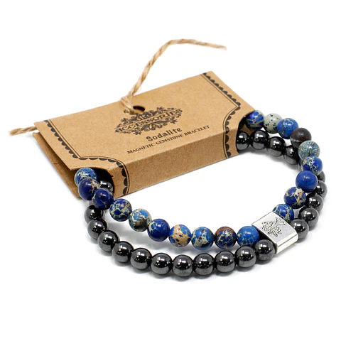 Pulseira Magnética de Pedras Preciosas - Sodalita