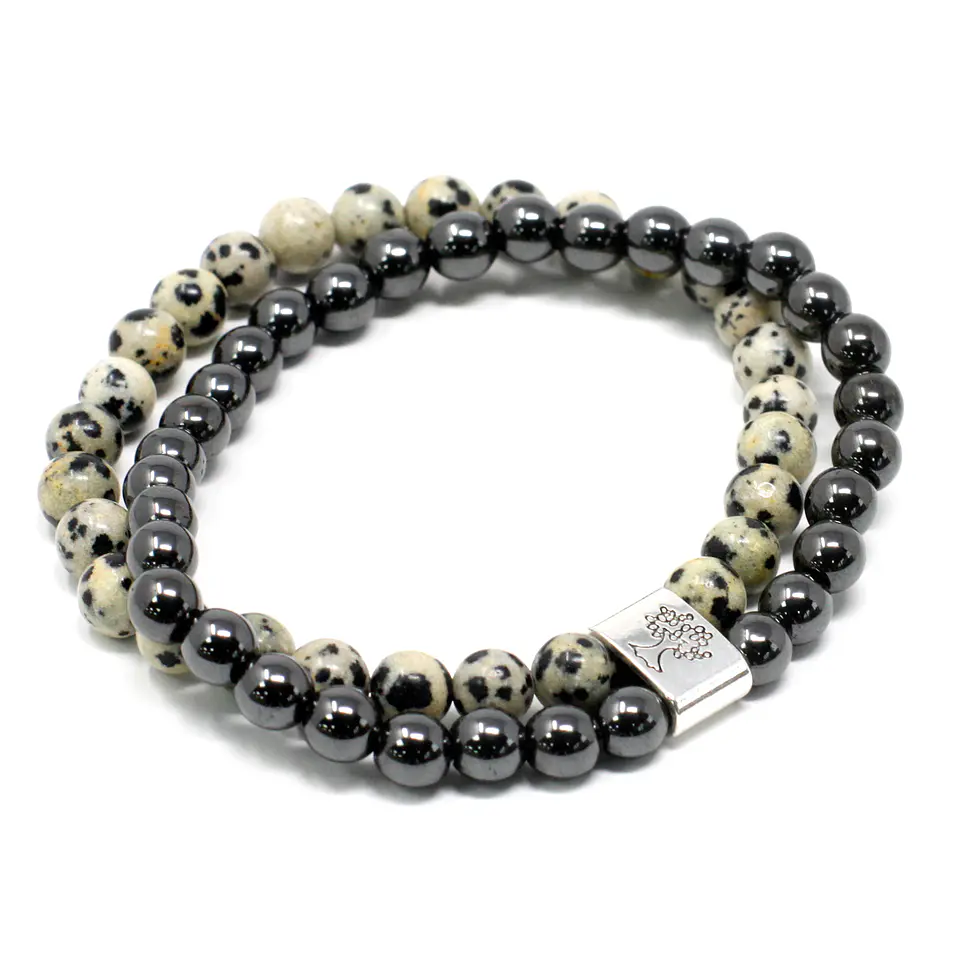 Pulseira Magnética de Pedras Preciosas - Jaspe Dálmata 2