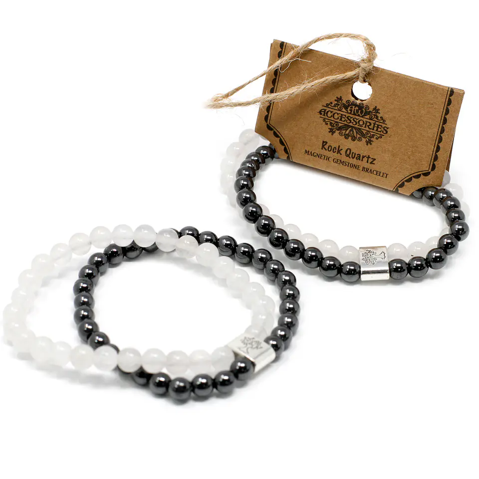 Pulseira Magnética de Pedras Preciosas - Quartzo Branco 3