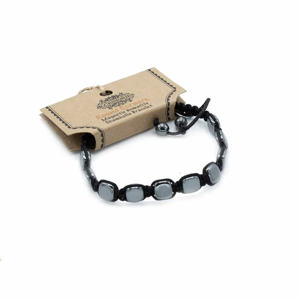 Pulseira Magnética Hematita Shamballa - Cantos Arredondados 1